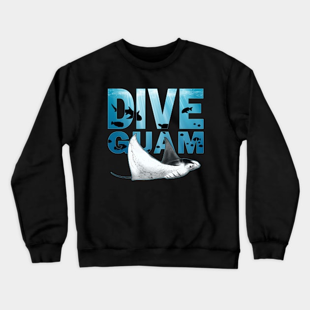 Giant Manta Ray Guam Diving Crewneck Sweatshirt by NicGrayTees